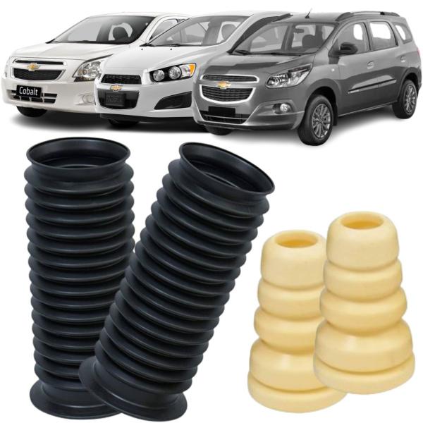 Imagem de 2 Kits Batente + Coifa Dianteira Chevrolet Cobalt Sonic Spin