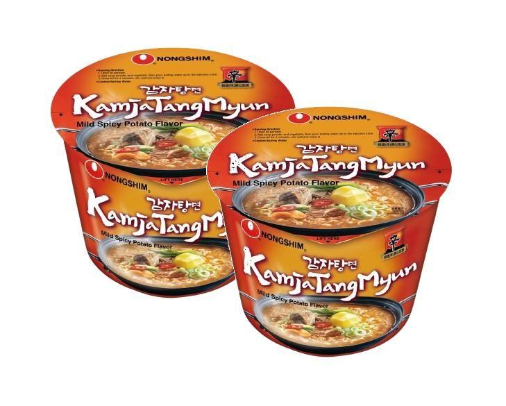 2 Lamen Picante Suíno e Batata Kamja Tangmyun Nongshim 117g Imagem de 2 Lamen Picante Suíno e Batata Kamja Tangmyun Nongshim 117g