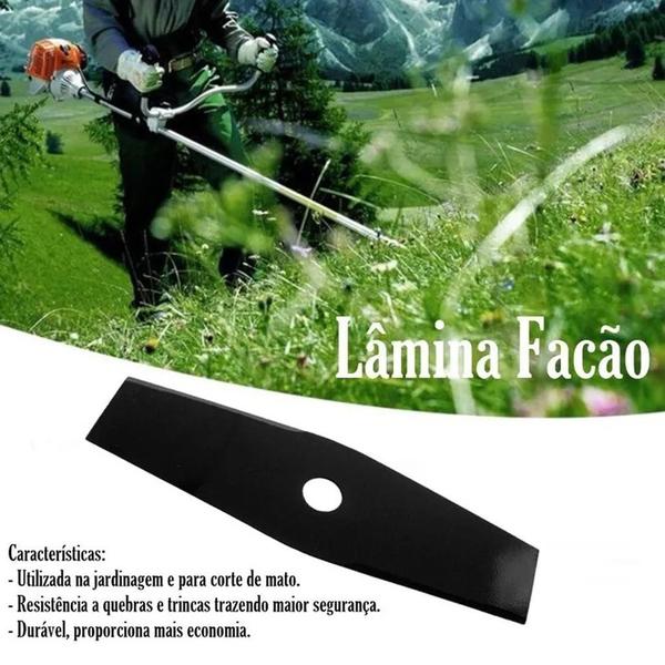 Imagem de 2 Laminas Roçadeira 305mm X 2.0mm X 25.4mm Furo 1 Pol