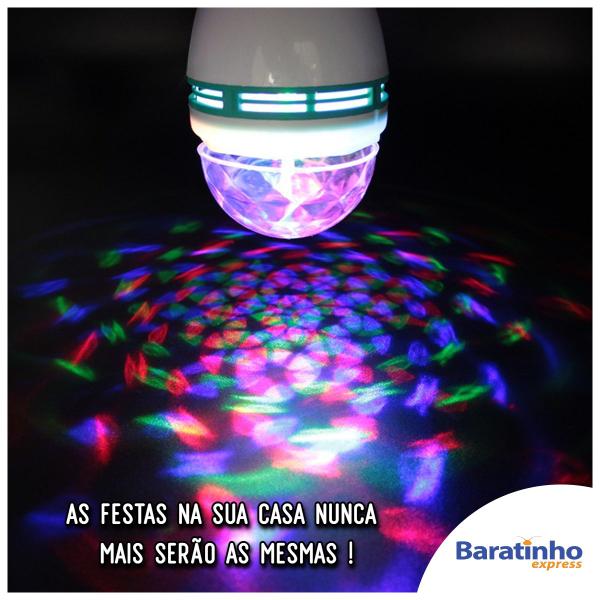 Imagem de 2 Lâmpada Bola Led Globo Colorido Giratório Festa C/ Bocal