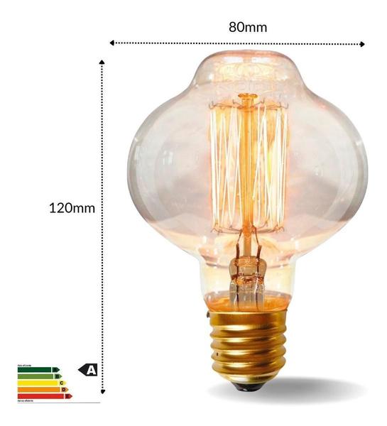 Imagem de 2 Lâmpada Filamento Carbono Retro Vintage Ambar Br85 Kit C/2