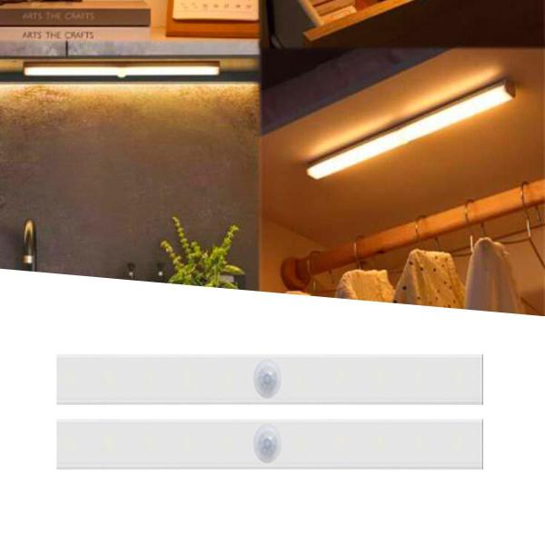 Imagem de 2 Lâmpadas Led 5W Barra 50Cm Usb Sensor Presença Adesivos