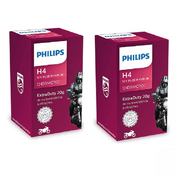 Imagem de 2 Lampadas para motos Original Philips H4 35/35w ExtraDuty