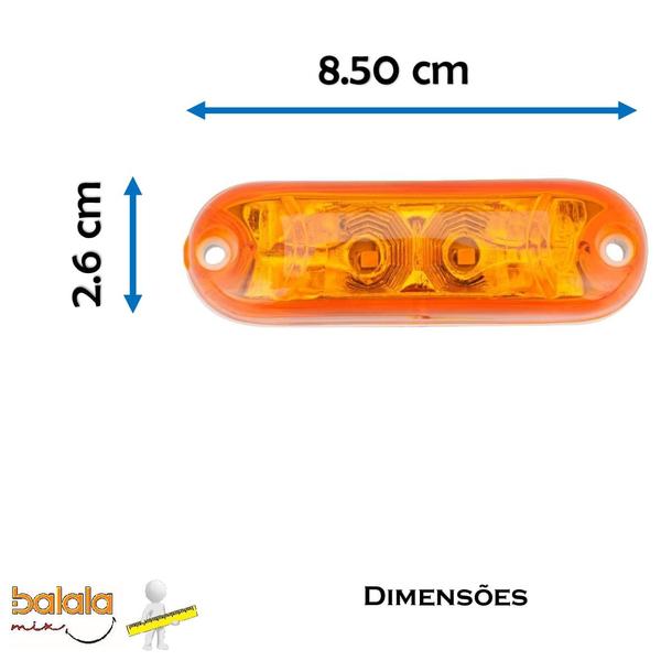 Imagem de 2 Lanterna Ônibus Caminhão Vigia Teto Cromada 2 LED 12V AM