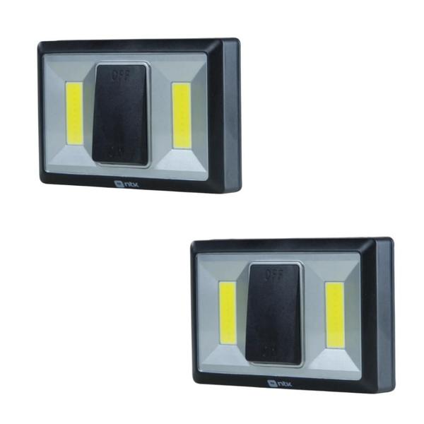 Imagem de 2 Lanterna Parede Switch 220 Lumens 2 leds Pilha Nautika