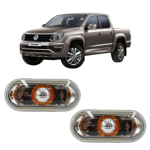 Imagem de 2 Lanterna Pisca Seta Lateral Paralama Amarok 2008 2009 2010 2011 2012 Até 2020