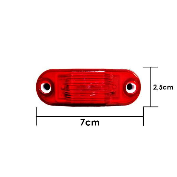 Imagem de 2 Lanterna Teto Ônibus Caminhão Vermelha 2 LED BIVOLT +Chicote