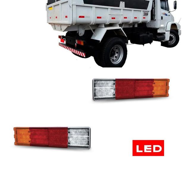 Imagem de 2 Lanterna Traseira Caminhão Adaptação Carroceria Led 12/24v