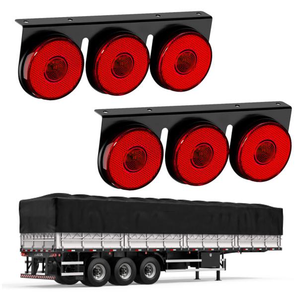 2 Lanternas 3 Marias Carreta LED Rubi 85mm Saída Fios - DW Componentes Imagem de 2 Lanternas 3 Marias Carreta LED Rubi 85mm Saída Fios