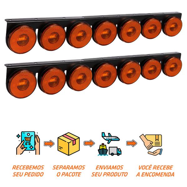 Imagem de 2 Lanternas 7 Marias Facchini LED Âmbar 85mm Saída Fios