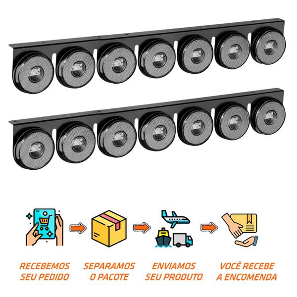 Imagem de 2 Lanternas 7 Marias Randon LED Cristal 85mm Saída Fios