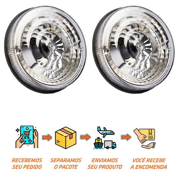 Imagem de 2 Lanternas Traseira Carreta Guerra 125mm Cristal Metalizada