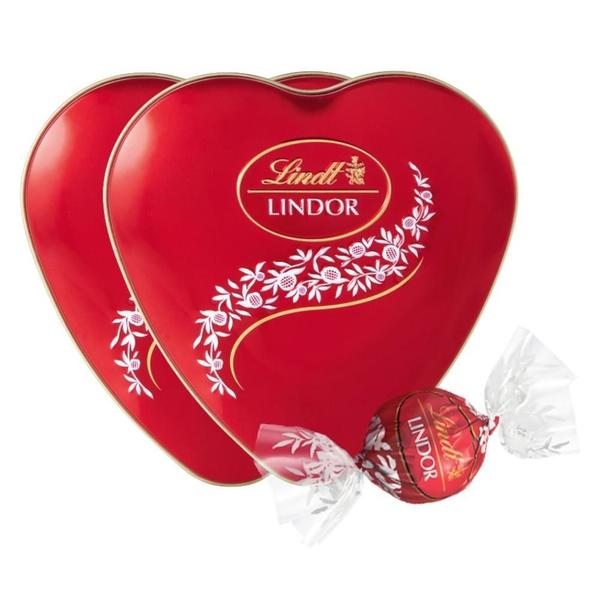 2 Latas Coração 50G, Bombom De Chocolate Suiço Lindt Lindor Imagem de 2 Latas Coração 50G, Bombom De Chocolate Suiço Lindt Lindor