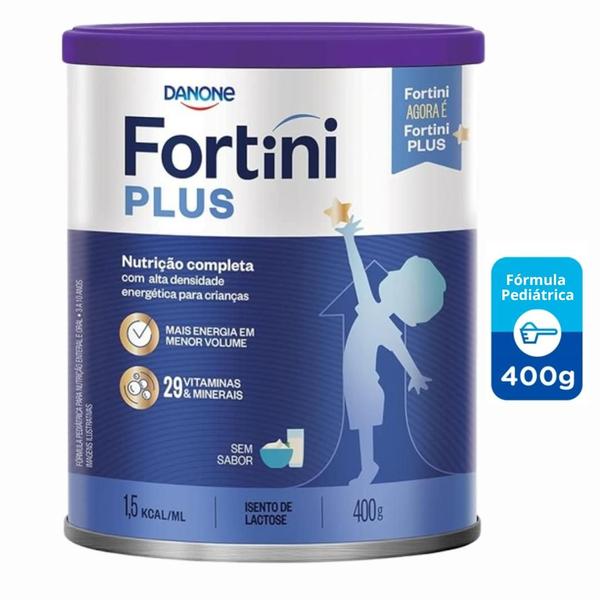 Imagem de 2 Latas- FORTINI PLUS - Suplemento Pediátrico Danone- SEM SABOR- 400g 