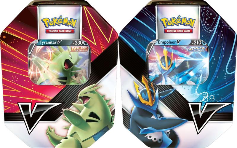 2 Latas Pokémon Combatentes V Empoleon V e Tyranitar V Copag Original Carta Cards - 7896192309556 Imagem de 2 Latas Pokémon Combatentes V Empoleon V e Tyranitar V Copag Original Carta Cards - 7896192309556