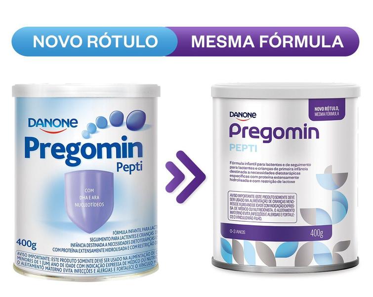 Imagem de 2 latas Pregomin Pepti - Fórmula infantil em pó Danone- 400gr