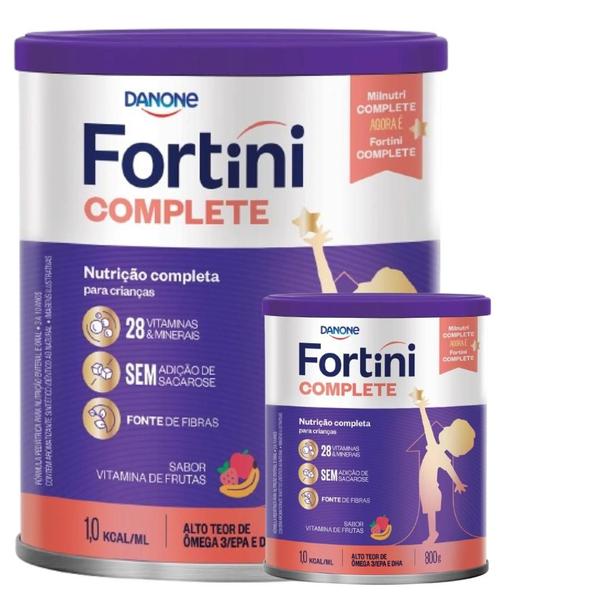 Imagem de 2 latas- Suplemento Infantil Em Pó Danone Fortini Complete Baunilha -800g 