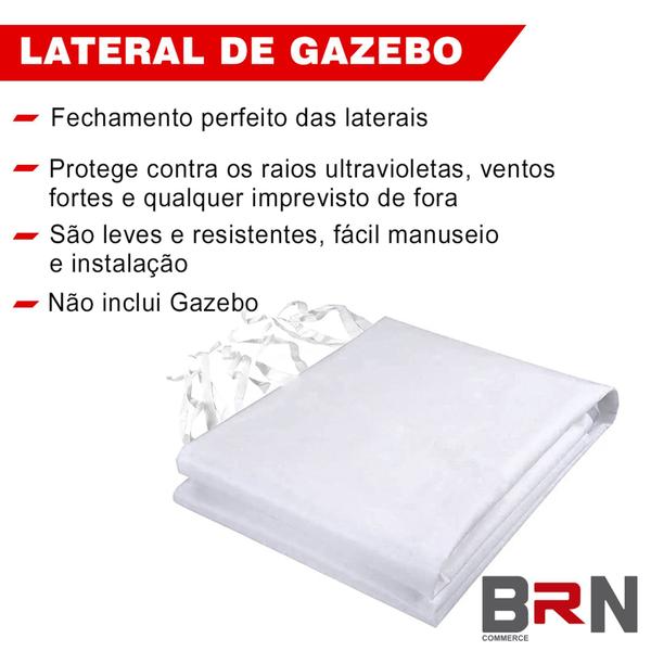 2 Laterais De Fechamento Branca 3x1,80 Metros Para Tenda 3x3 - BRN COMMERCE Imagem de 2 Laterais De Fechamento Branca 3x1,80 Metros Para Tenda 3x3