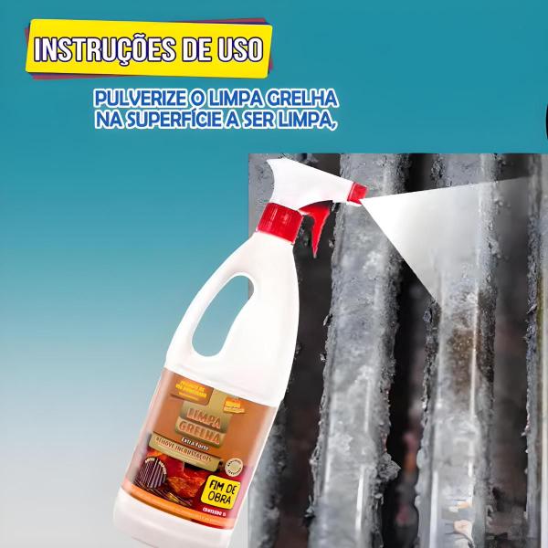 Imagem de 2 Limpa Grelha Chapa Fogão Espeto 500 ml Inox Limpeza Espeto Inox Fim de Obra Desengordurante Uso Domiciliar Forno