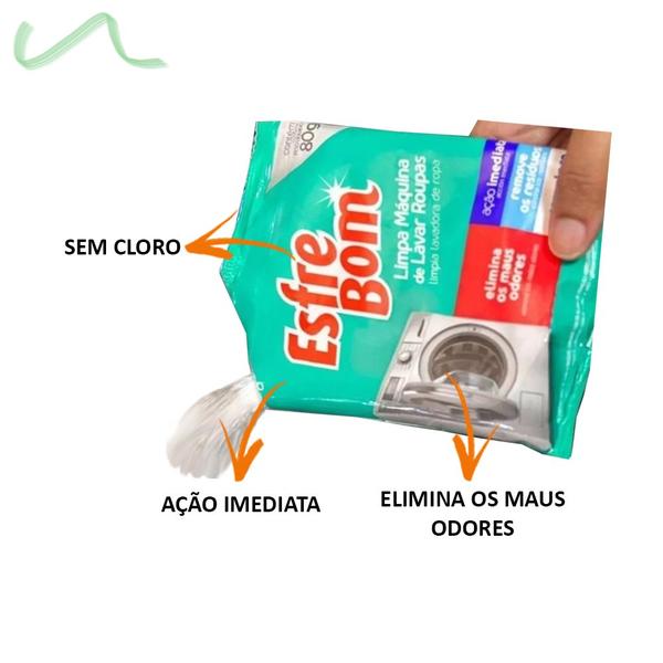 Imagem de 2 Limpa Máquina Lavar Roupa Esfrebom Bettanin Remove Resíduo