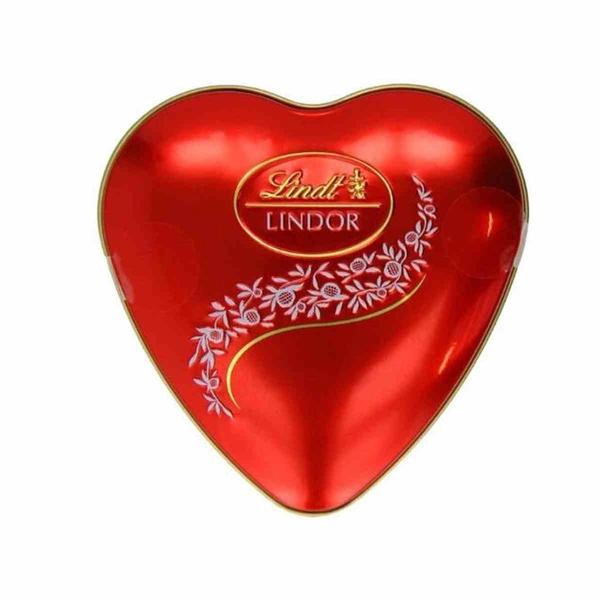 Imagem de 2 lindt lindor heart tin coração lata chocolates lindor 50g