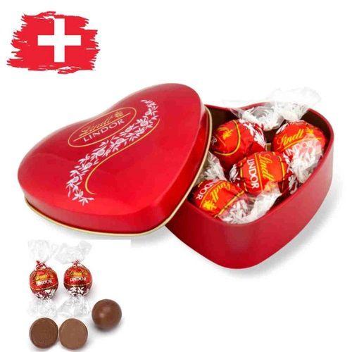 Imagem de 2 lindt lindor heart tin coração lata chocolates lindor 50g