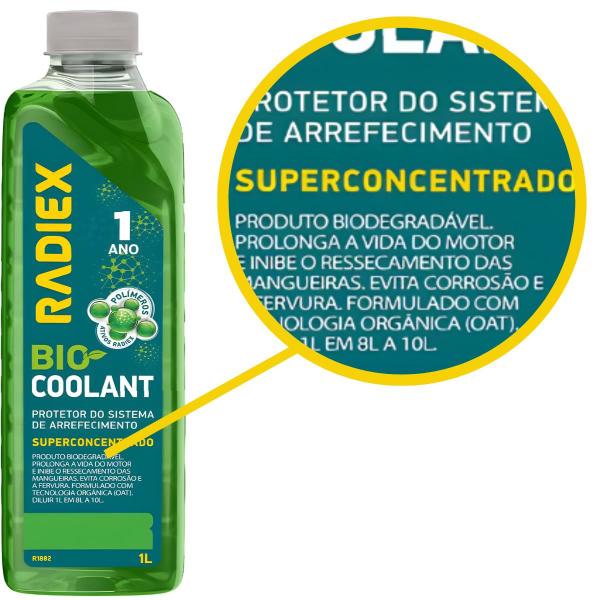 Imagem de 2 Litros Aditivo Protetor Verde Super Concentrado de Radiador Bio Coolant Fluido Solução Original