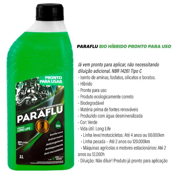 Imagem de 2 Litros Aditivo Verde Pronto Uso Paraflu Bio Híbrido Long Life Arrefecimento