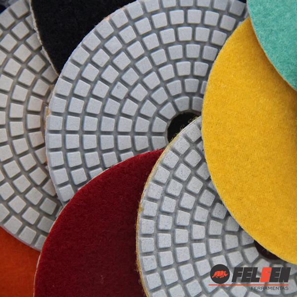 2 Lixa Diamantada para polir porcelanatos marmores e granitos 100mm polimento cortes 45 graus + Sup - Felsen Imagem de 2 Lixa Diamantada para polir porcelanatos marmores e granitos 100mm polimento cortes 45 graus + Sup