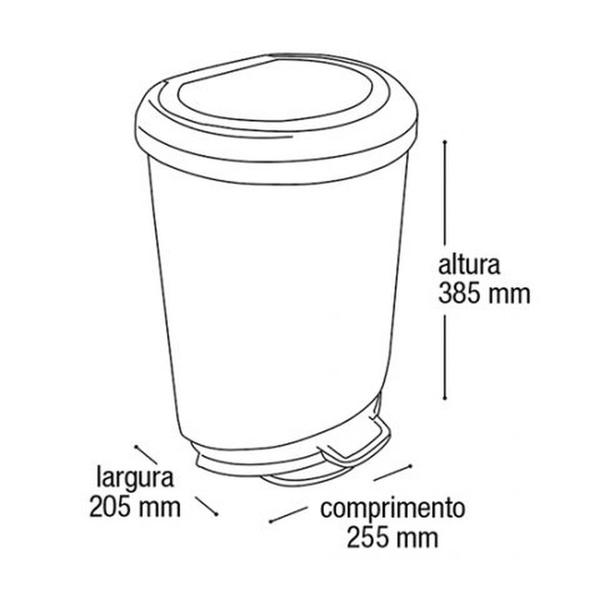 2 Lixeira Cesto Plástico Metalizado Inox 10L Com Tampa Pedal - Arqplast Imagem de 2 Lixeira Cesto Plástico Metalizado Inox 10L Com Tampa Pedal