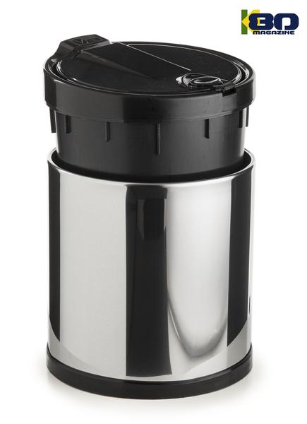 Imagem de 2 Lixeira Pia Inox Tampa Clicar Preto 2.5L Recipiente Plástico Interno kit