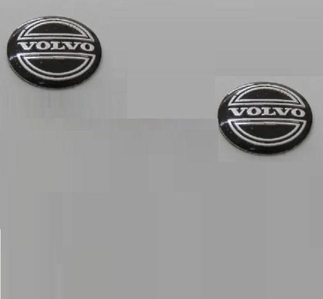 Imagem de 2 Logo Emblema Adesivo Preto Volvo Chave Aluminio 14Mm