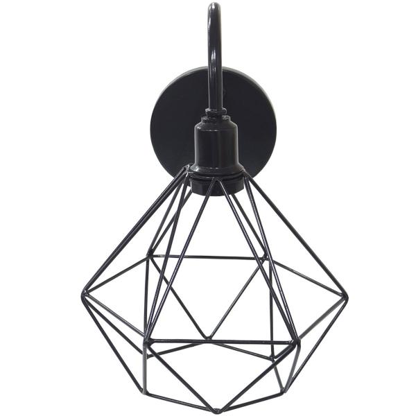 Imagem de 2 Luminárias Arandela de Parede Aramada Diamante P Industrial Retro + 2 Lâmpadas Led ST64 Vintage