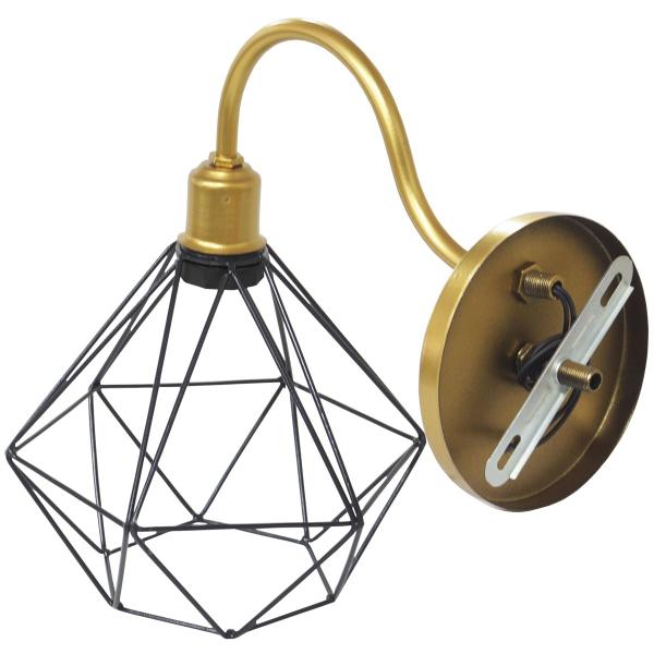 Imagem de 2 Luminárias Arandela de Parede Aramada Diamante P Industrial Retro + 2 Lâmpadas Led ST64 Vintage