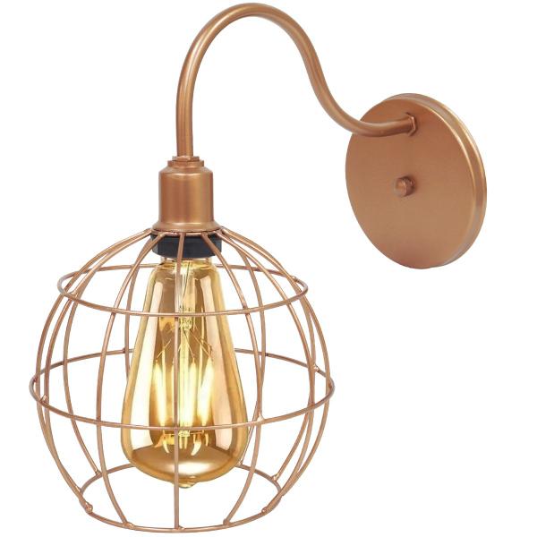 Imagem de 2 Luminárias Arandela de Parede Aramada Globo Industrial Retro + 2 Lâmpadas Led ST64 Vintage