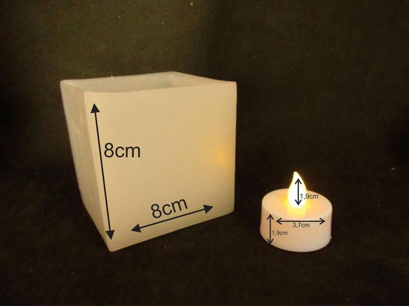 Imagem de 2 Luminárias Em Parafina 8x8x8cm + 2 Velas De Led Decoração