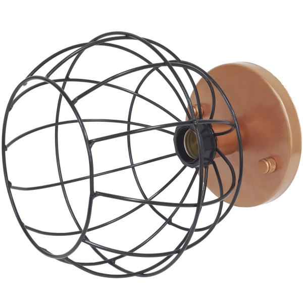 Imagem de 2 Lustre Teto Plafon + 2 Lâmpada Led Industrial Aramado Globo Preto Retrô Vintage Cobre Rose Gold