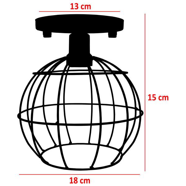 Imagem de 2 Lustre Teto Plafon + 2 Lâmpada Led St64 Industrial Aramado Globo Retrô Luminária Vintage