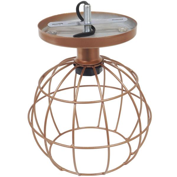 Imagem de 2 Lustre Teto Plafon + 2 Lâmpada Led St64 Industrial Aramado Globo Retrô Vintage Cobre Rose Gold