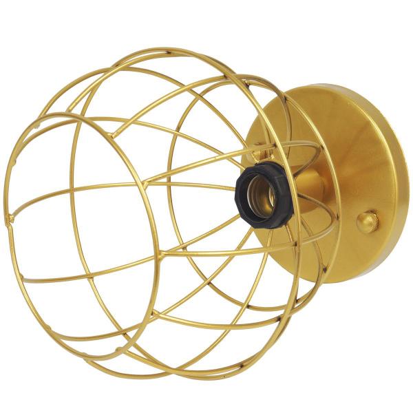 Imagem de 2 Lustres Teto Plafon Industrial Aramado Globo Retrô Luminária Sobrepor Vintage Dourado Agp Ilumini