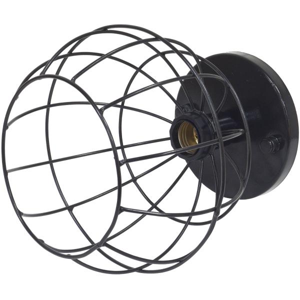 Imagem de 2 Lustres Teto Plafon Industrial Aramado Globo Retrô Luminária Sobrepor Vintage Preto Agp Ilumini