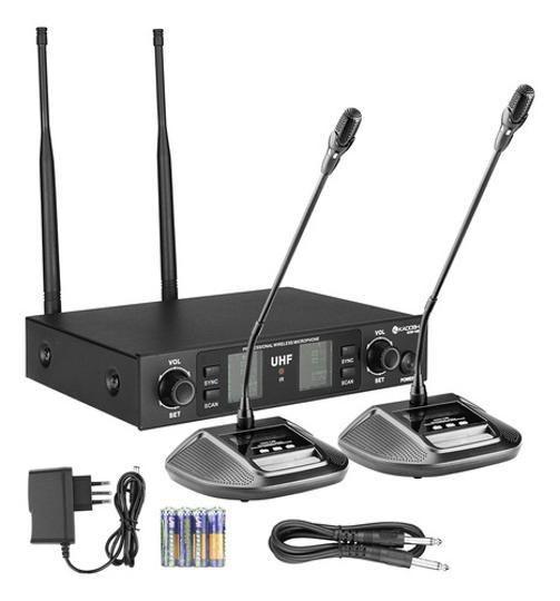 Imagem de 2 Microfone Gooseneck Uhf Kgw-145Cb Kadosh Com Base Receptor