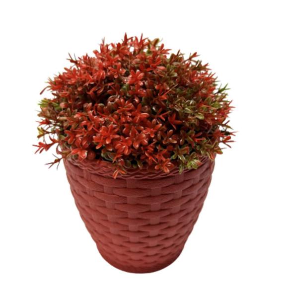 Imagem de 2 Mini Arranjo Artificiais Flor Folhagem Pimenta Pimenteira Mini Vaso vidro decoração