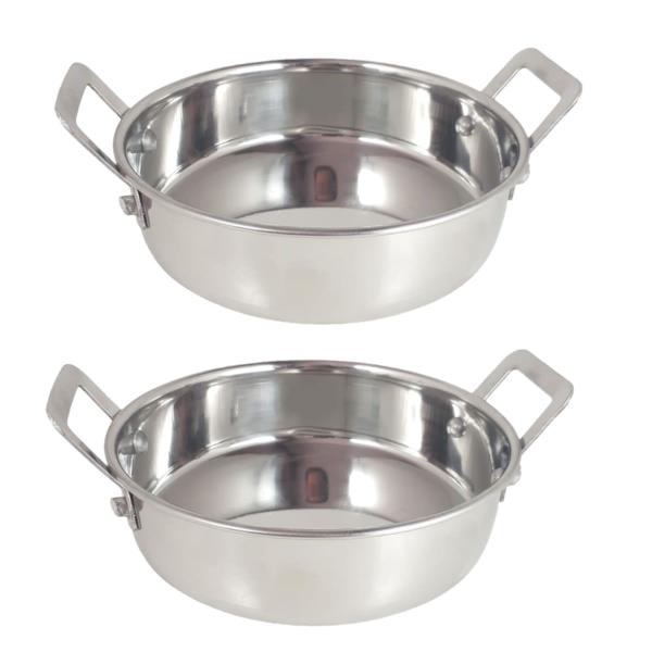 Imagem de 2 mini panelinha caçarola inox luxe p / servir c/ alça  m2