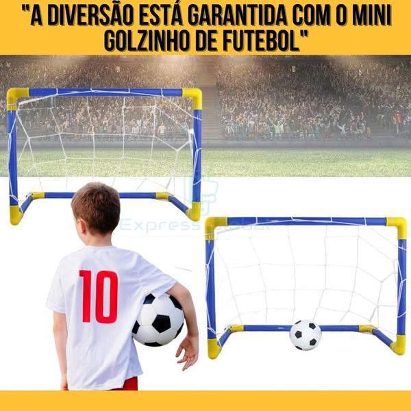 Imagem de 2 Mini Traves com Rede + 2 Bola + 2 Bomba de Encher / 02un Trave Golzinho Futebol Infantil