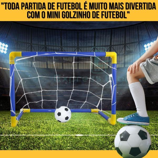 Imagem de 2 Mini Traves com Rede + 2 Bola + 2 Bomba de Encher / 02un Trave Golzinho Futebol Infantil