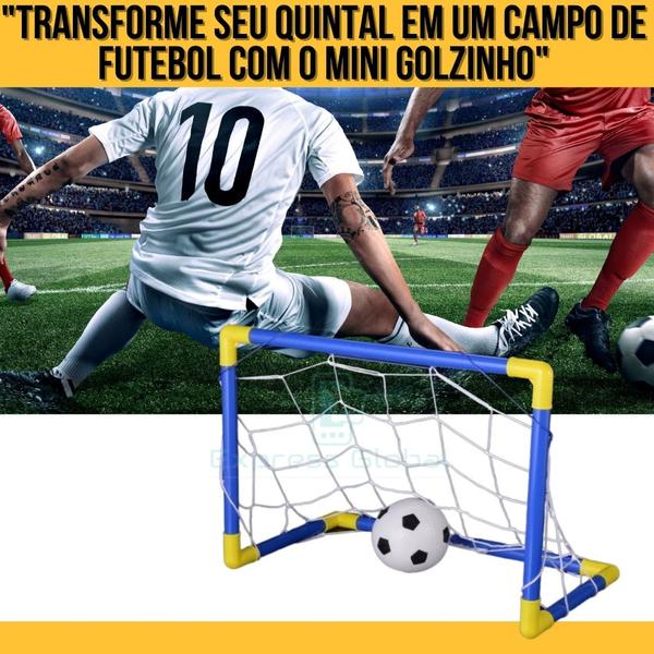 Imagem de 2 Mini Traves com Rede + 2 Bola + 2 Bomba de Encher / 02un Trave Golzinho Futebol Infantil