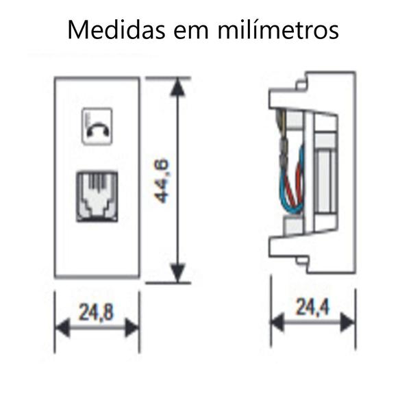 Imagem de 2 Módulo Tomada Para Telefone Conector RJ11 4 Vias Evidence