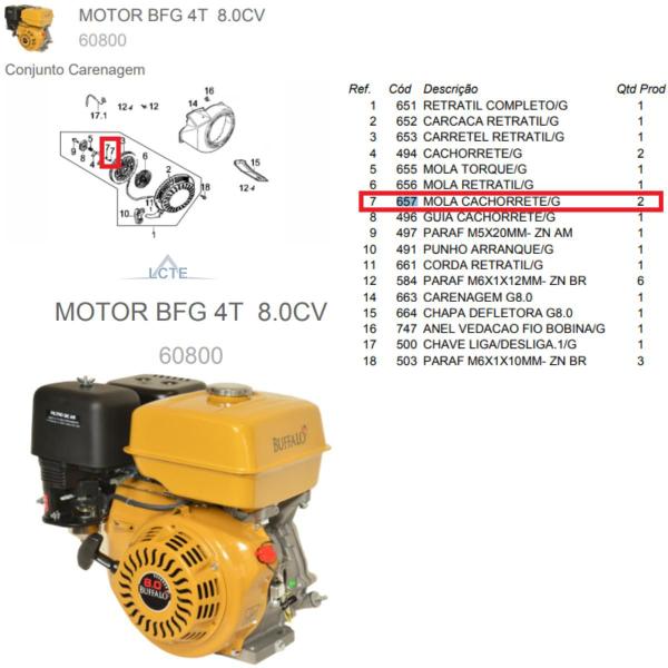 Imagem de 2 Molas do Cachorrete do Motor 8.0/13.0/15.0cv Buffalo - 657