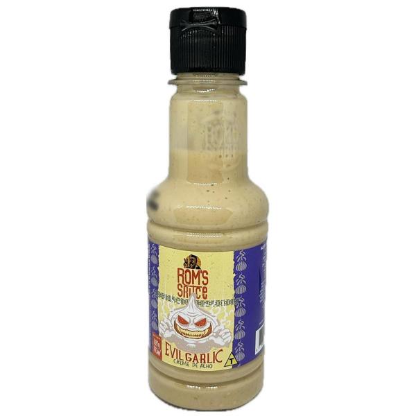 2 Molhos Alho Especial Gourmet Evil Garlic Rom'S Sauce 190G Imagem de 2 Molhos Alho Especial Gourmet Evil Garlic Rom'S Sauce 190G